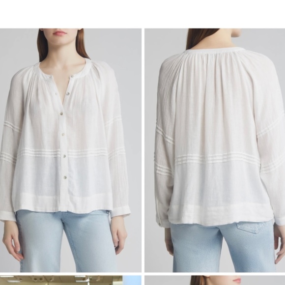 Rails Linen Blend Button Up Long Sleeve Shirt White SZ XXL - Picture 1 of 16